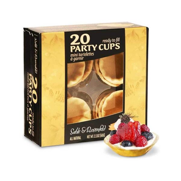 Sable & Rosenfeld Party Cups - 20 Mini Tart Shells for Filling with Sweet or Savory for Mini Quiche, Mini Pie Crusts - Mini Pastry Shells, 2.10 Ounce (Pack of 1)