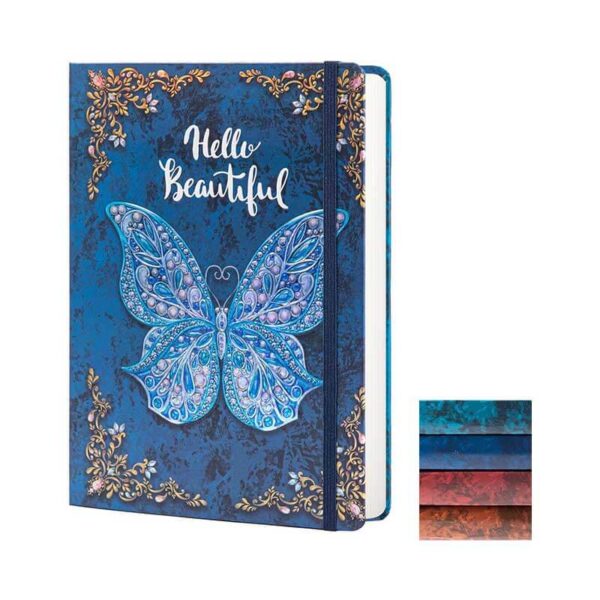 College Ruled Journal for Writing-B5 3D Butterfly Embossed Hardcover notebooks -Writing Journal for Women-with Elastic Closure Band, 192 Pages Lined Paper for School, Office, Home, 9" X 6.9"