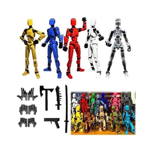 Assembly Completed-Titan 13 Action Figure Set,Titan 13 Robot Action Figure 3D Printed Multi-Jointed Movable,Nova 13 Action Figure,Decorations for Action Figures (5pcs,Assembly Completed)